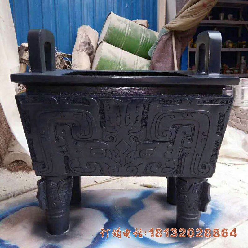 宗教庙宇兽纹方鼎铜雕