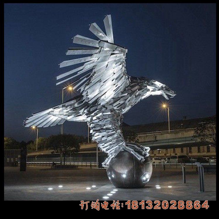 广场不锈钢大展宏图老鹰雕塑