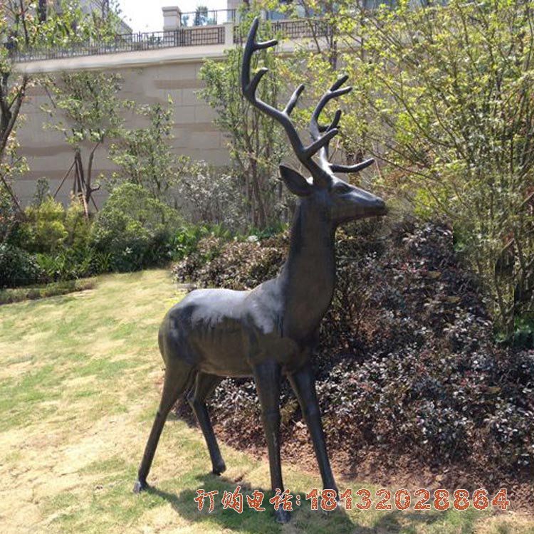 公园动物梅花鹿铜雕