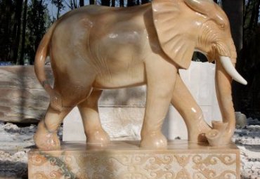 门口镇宅招财大象石雕