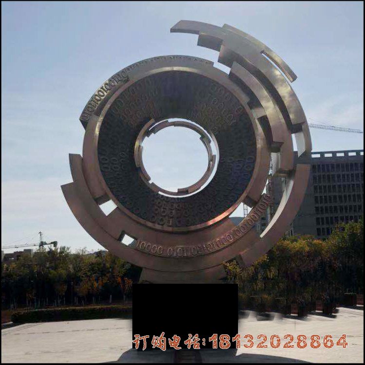 企业不锈钢数字信息雕塑