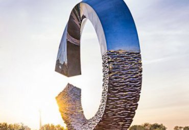 城市不锈钢大型水景圆环雕塑