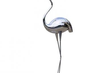 不锈钢镜面抬头火烈鸟雕塑