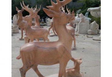 小区石雕梅花鹿