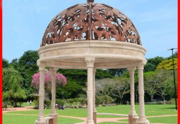 公园晚霞红欧式凉亭石雕