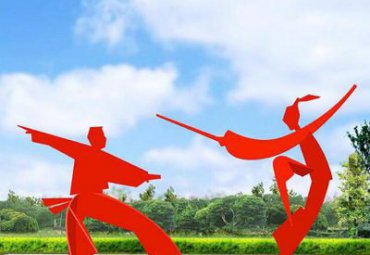 公园不锈钢剪影舞剑人物雕塑