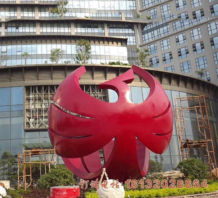 小区不锈钢抽象凤凰雕塑