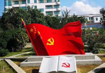 公园不锈钢五星红旗党旗雕塑