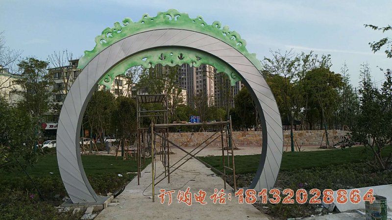 公园不锈钢祥云拱门雕塑