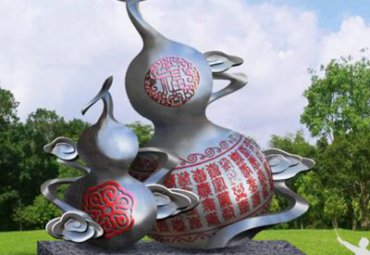 城市不锈钢祥云葫芦雕塑