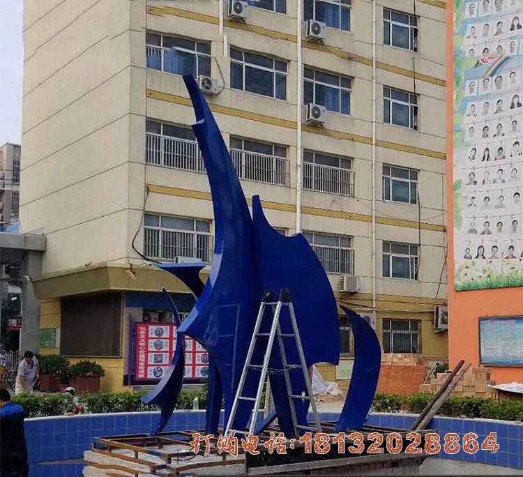 校园不锈钢抽象扬帆雕塑