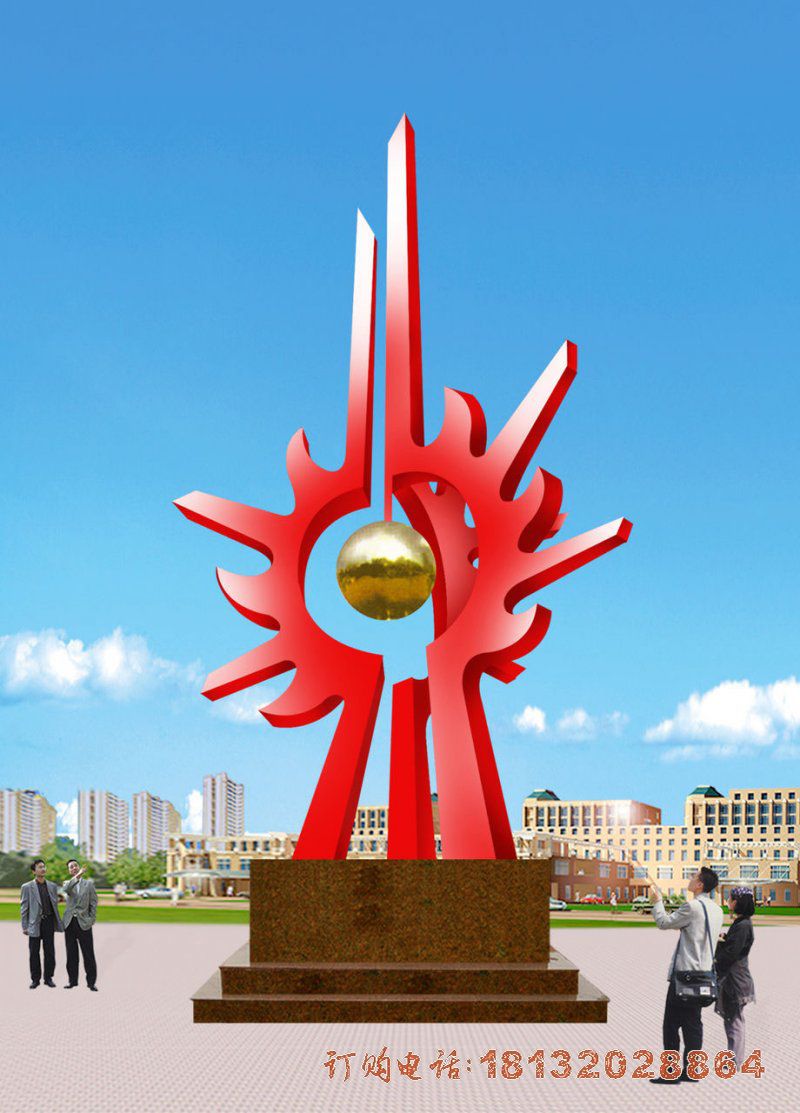 不锈钢抽象太阳雕塑广场不锈钢雕塑