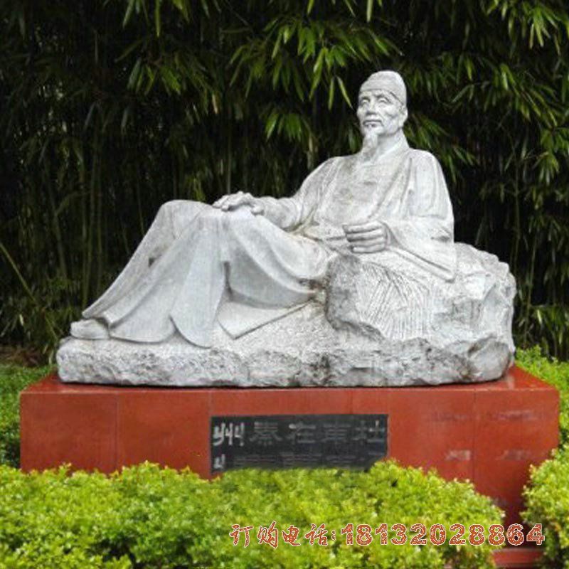 景区古代名人杜甫石雕