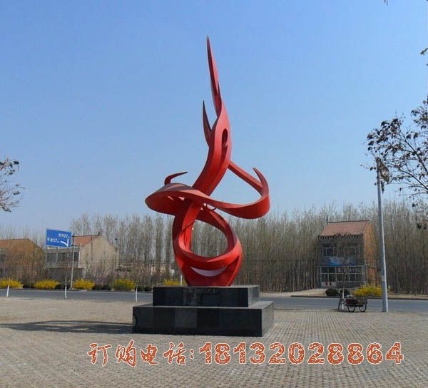 不锈钢抽象火苗，公园景观雕塑