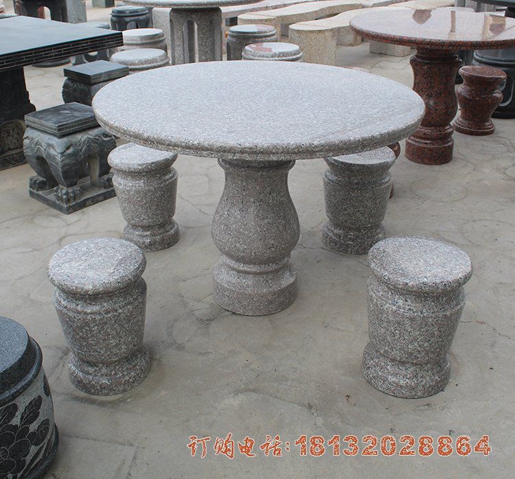 大理石户外景观石桌凳雕塑