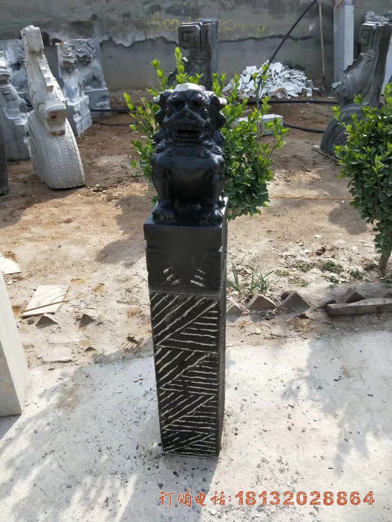 仿古狮子拴马桩