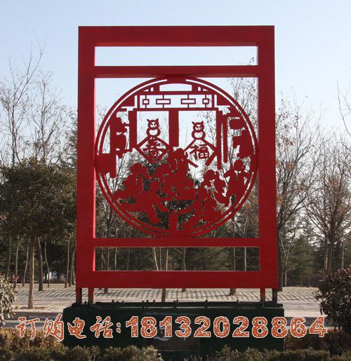 不锈钢民俗文化剪纸雕塑 (7)