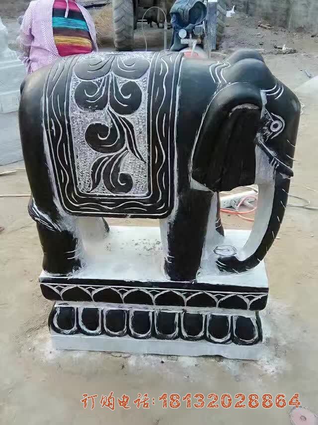 仿古石雕小象雕塑