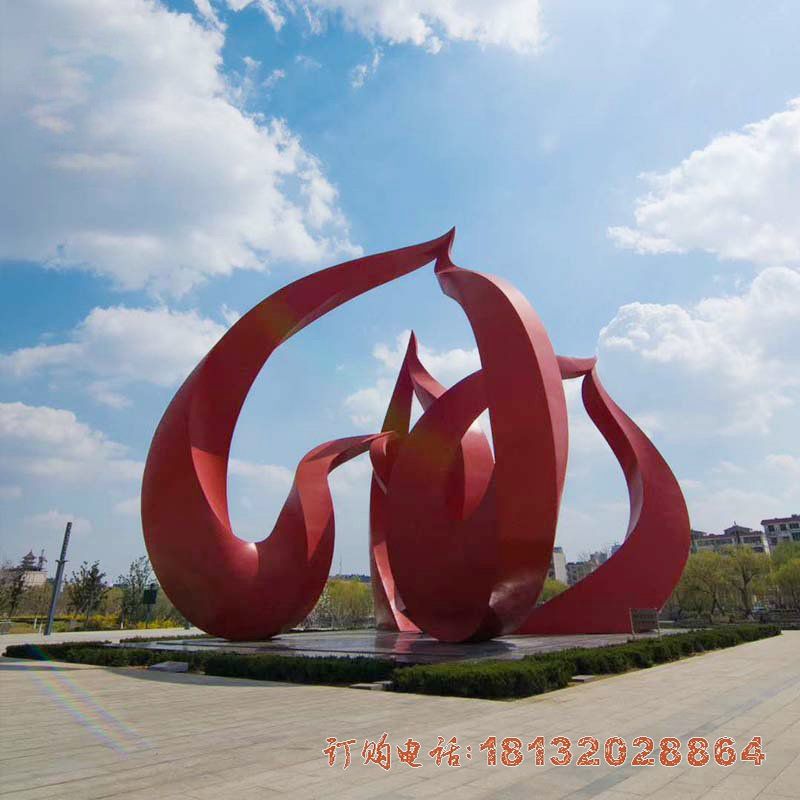 抽象不锈钢花朵造型雕塑