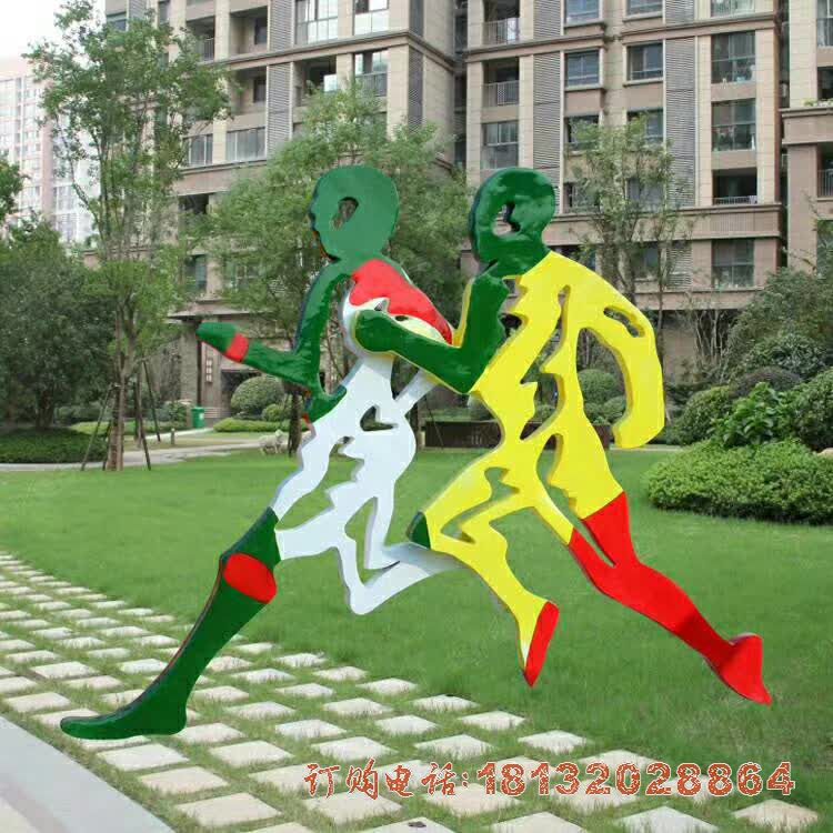 不锈钢跑步剪影人物雕塑