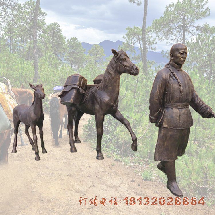 古代商人铜雕 (2)