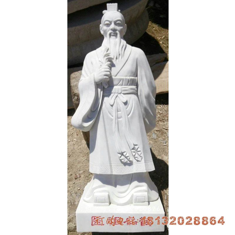 汉白玉扁鹊石雕，古代医学家石雕