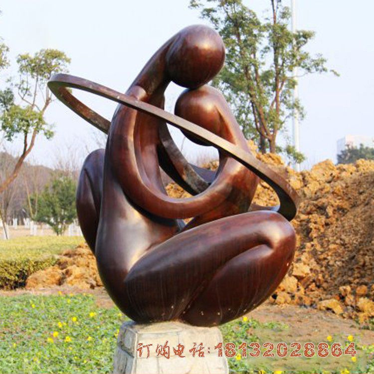 抽象母女铜雕
