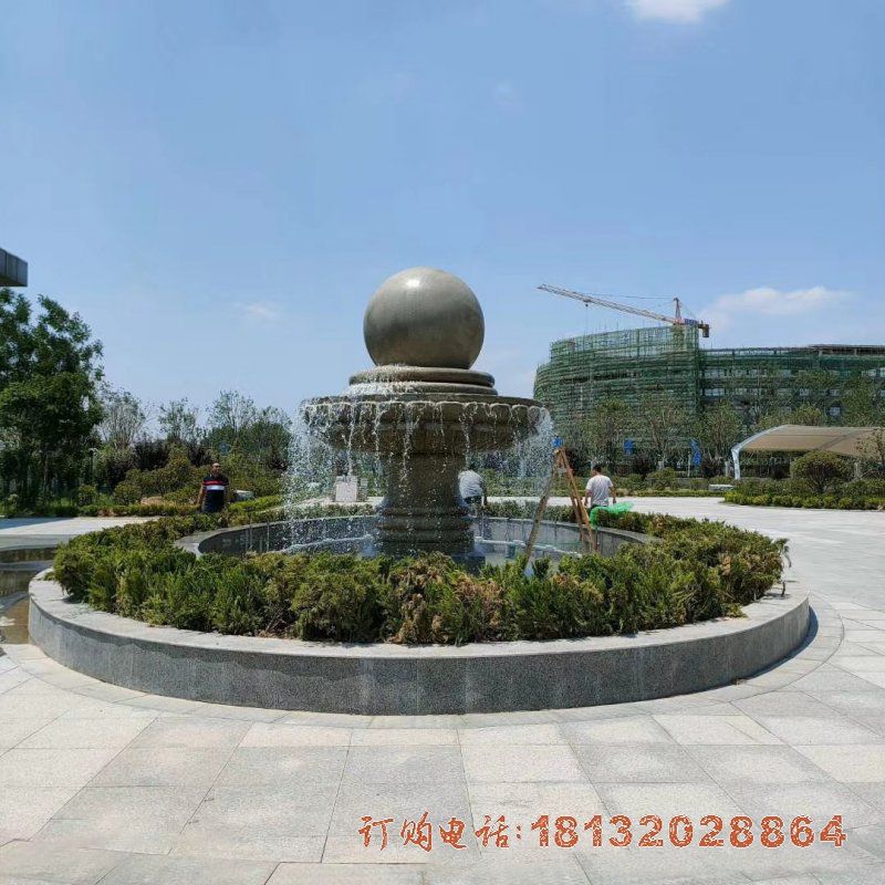 景区大理石风水球喷泉雕塑