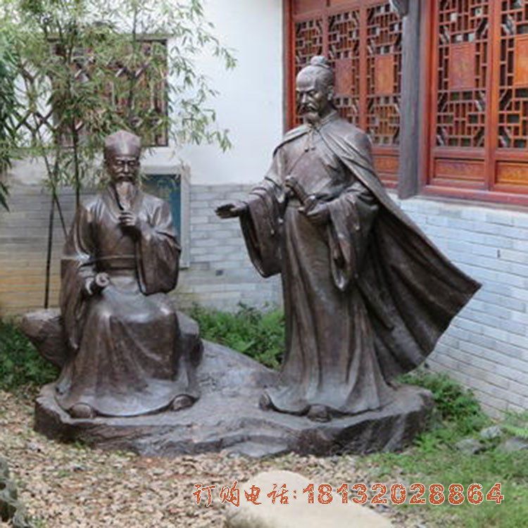 辛弃疾和陈亮铜雕