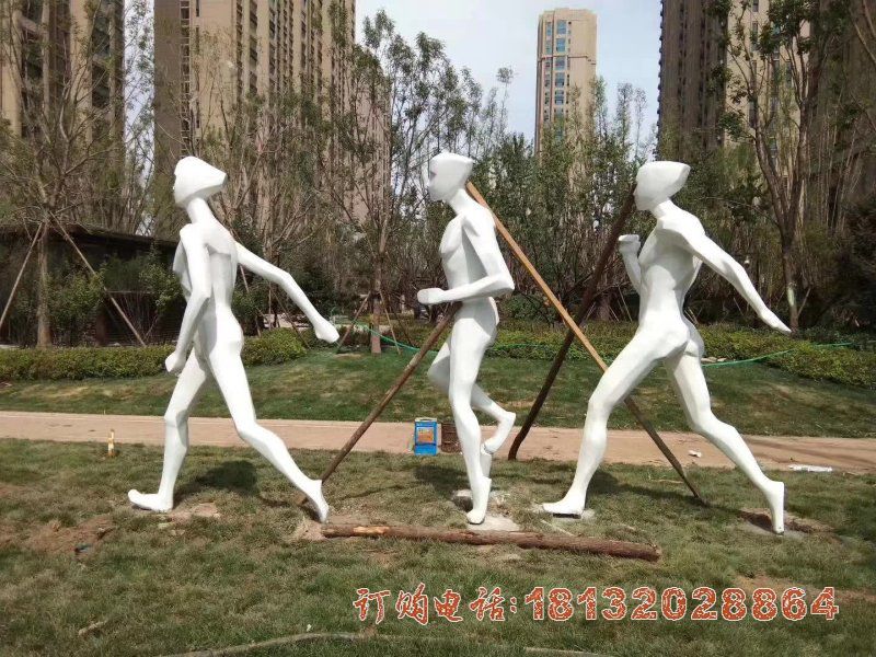 不锈钢抽象竞走人物雕塑 (2)