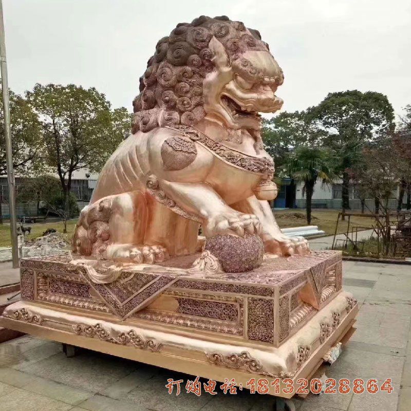 踩球纯铜狮子雕塑