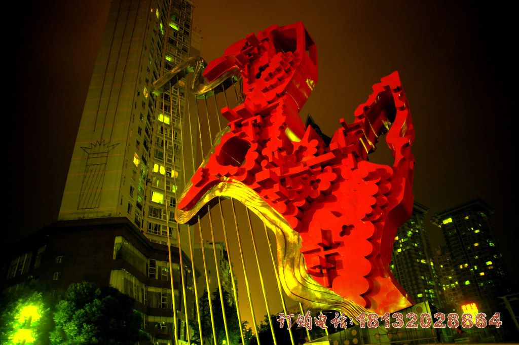 不锈钢抽象立马广场景观雕塑