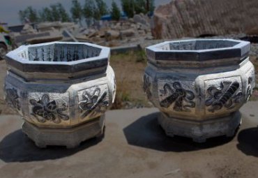 山西某庭院大理石仿古水缸石雕工程