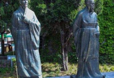 湖北某公园陈平和刘邦古代人物铜雕案例