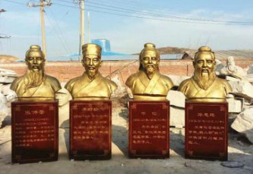 山东某医院古代名医头像铜雕案例
