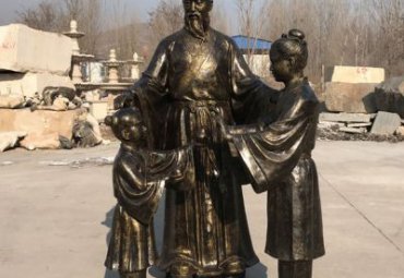 黑龙江某公园孔融让梨人物铜雕案例