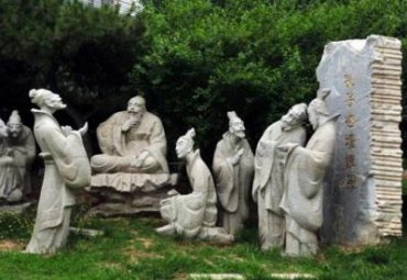 宁夏某校园孔子讲学石雕案例