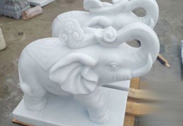 天津某别墅汉白玉小象石雕项目