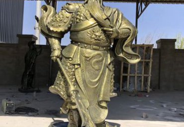 山东宗教庙宇古代名人关公铜雕案例