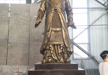 福建某景区古代名人单雄信铜雕案例