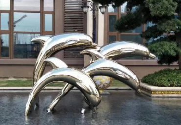 江苏某公园海豚不锈钢雕塑工程
