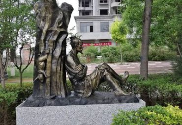 吉林某校园守株待兔典故人物铜雕项目