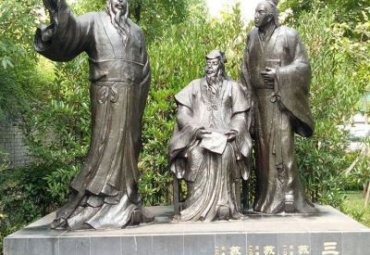 宁夏某景区古代名人三曹人物铜雕案例