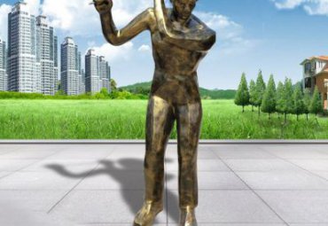 江苏某公园打高尔夫球人物铜雕项目
