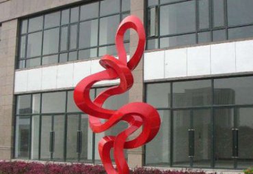 江西某企业不锈钢抽象彩带雕塑案例