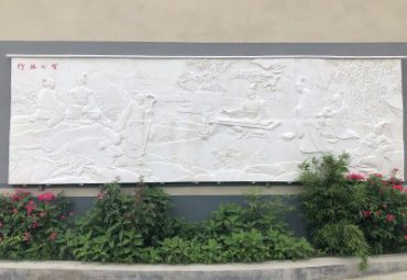 河南某景区汉白玉竹林七贤石浮雕案例